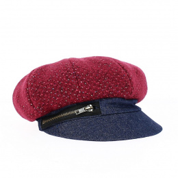 Red & Navy Socoa Newsboy Cap - Traclet