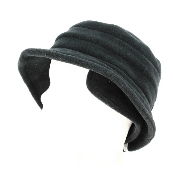 Chapeau Bob polaire Elza noir cache-oreilles - Traclet Chapeau Bob polaire Elza noir cache-oreilles - Traclet