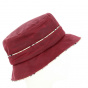 Cloche Hat Madeleine Bordeaux with Tartan Print- Traclet