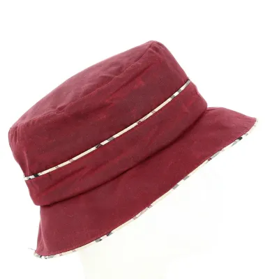 Chapeau Cloche Madeleine Bordeaux avec Imprimé Tartan- Traclet