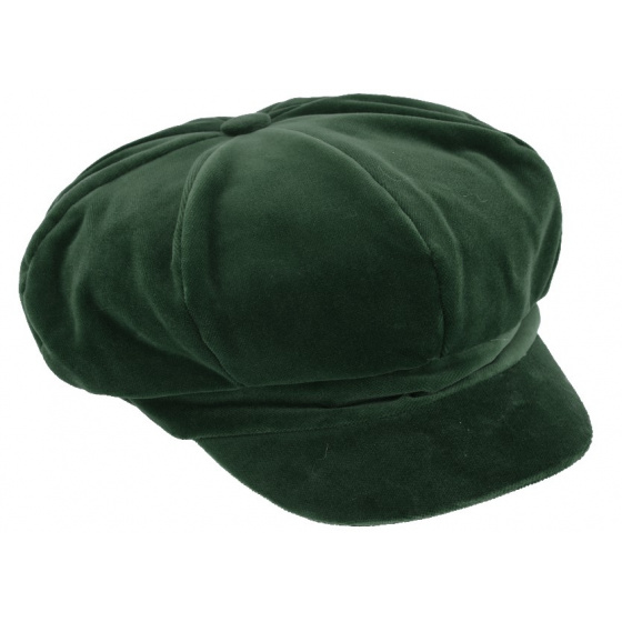 Casquette Gavroche Anna Velours Olive - Traclet