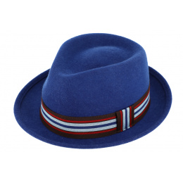 Trilby Bari Hat Felt Wool Royal Blue - Traclet