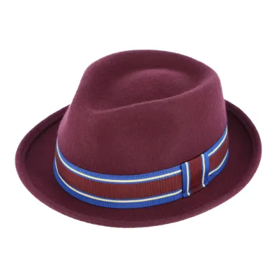 Trilby Bari Hat Felt Wool Bordeaux - Traclet