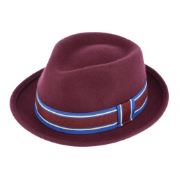Trilby Bari Hat Felt Wool Bordeaux - Traclet