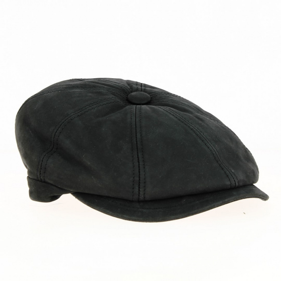 Wayne Black Leather Cap