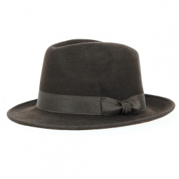 Godfather Brown Wool Felt Hat - Traclet