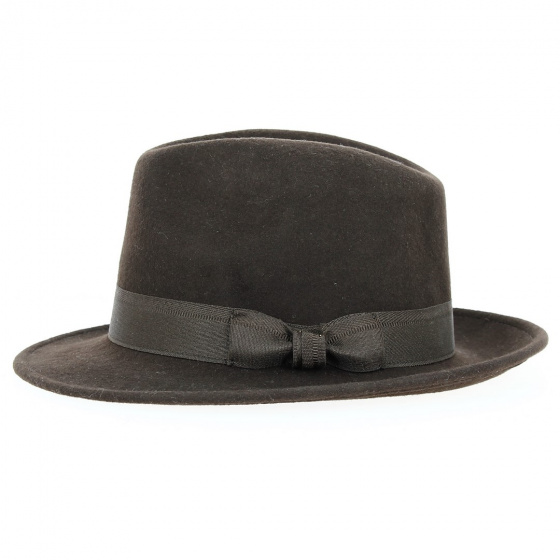 Brown Wool Felt Hat Godfather - Traclet Brown Wool Felt Hat Godfather - Traclet