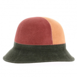 Cloche Hat Felt Wool Khaki - Traclet