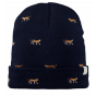 Kids Navy Vinson Beanie with Tiger Embroidery - Barts