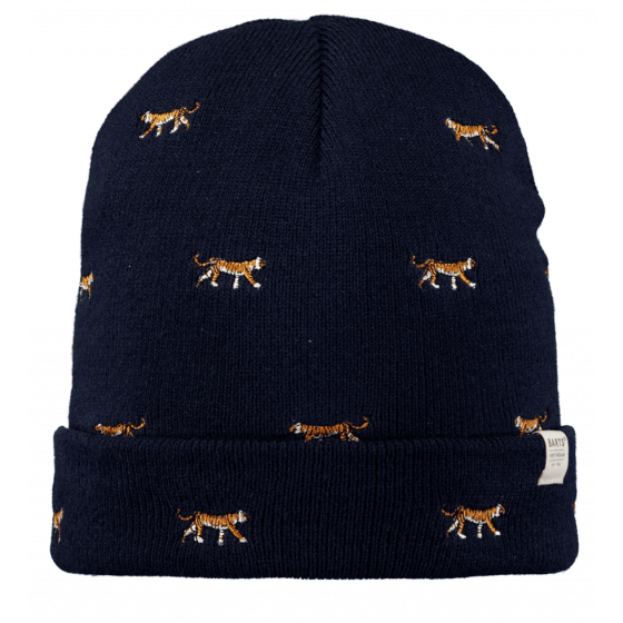 Kids Navy Vinson Beanie with Tiger Embroidery - Barts