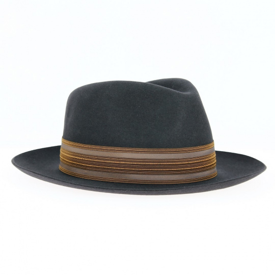Fedora Alpha Felt Hat Dark Grey Hair - Stetson