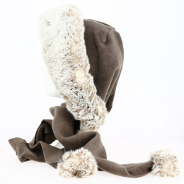 Capuche Norell Polaire Fausse Fourrure Taupe Marmotte- Traclet