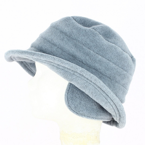 Chapeau Bob polaire Elza Bleu glacier cache-oreilles - Traclet