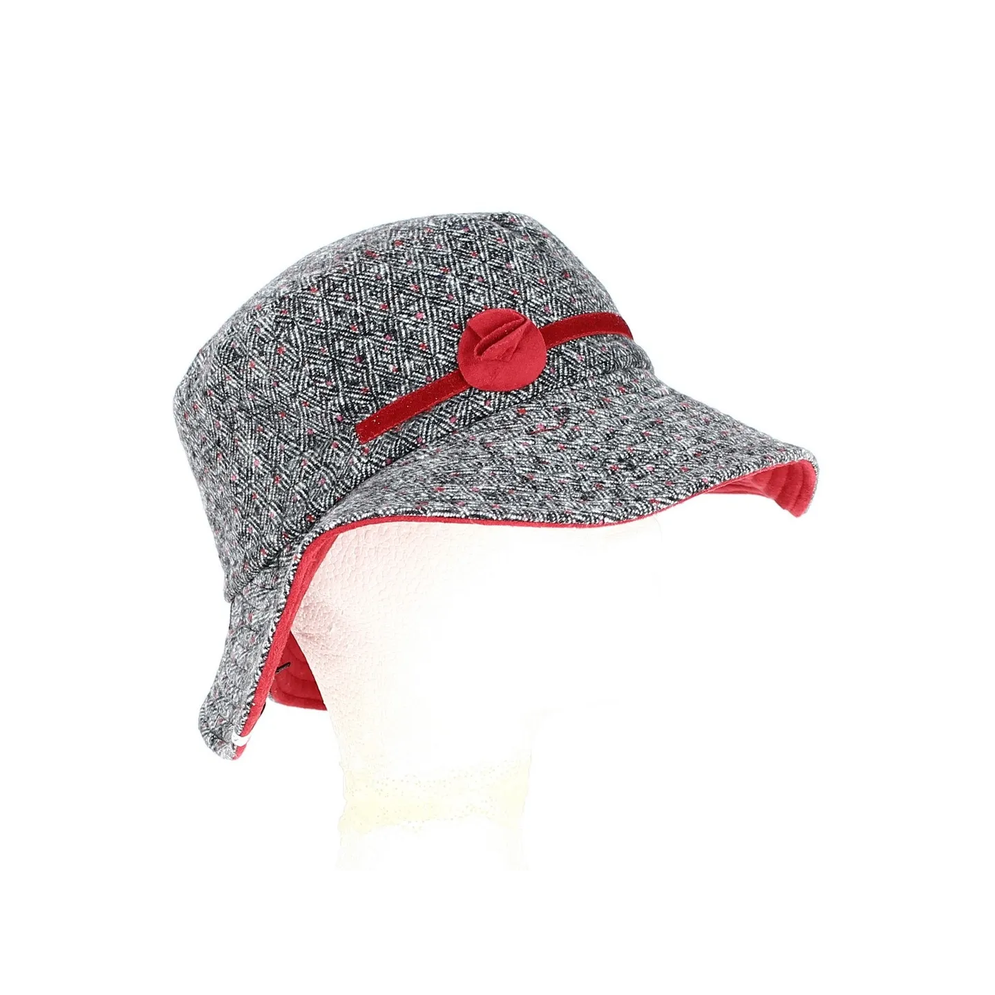 Women's Missty Wide Brim Hat with black and red fleece lining - Traclet  Reference: 16905 | Traclet Hatmakers