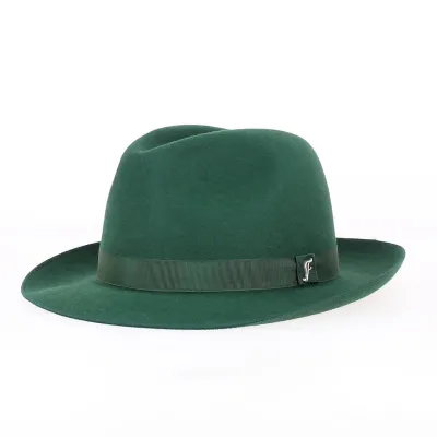 Chapeau Fédora Le Chazelles Feutre Poil Vert - Fléchet