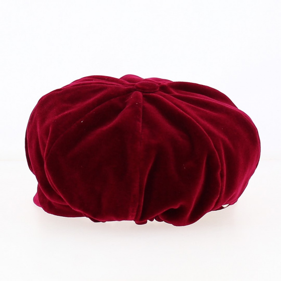 Casquette gavroche velours bordeaux - Fléchet Casquette gavroche velours bordeaux - Fléchet
