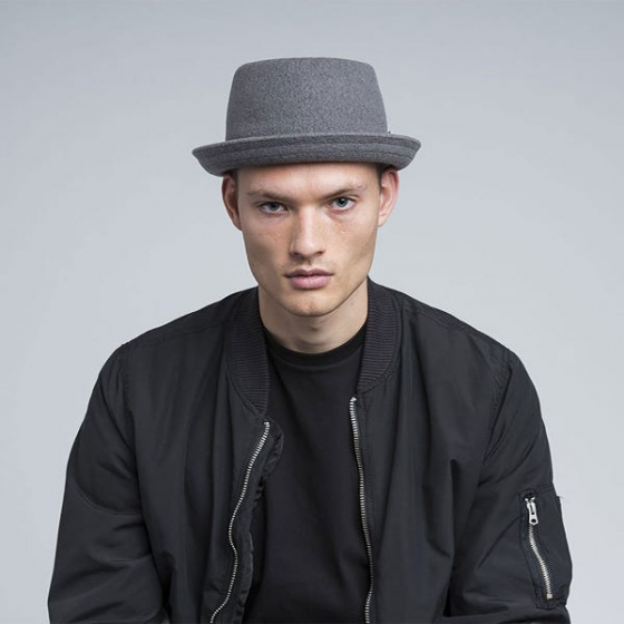 Chapeau PorkPie Wool Mowbray Gris - Kangol Chapeau PorkPie Wool Mowbray Gris - Kangol