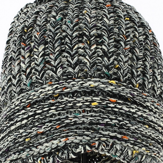Bonnet péruvien Acrylique Noir détail maille - Traclet Bonnet péruvien Acrylique Noir détail maille - Traclet