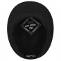 Kangol 504 Wool Flat Cap in Black with Gold Kangaroo Logo