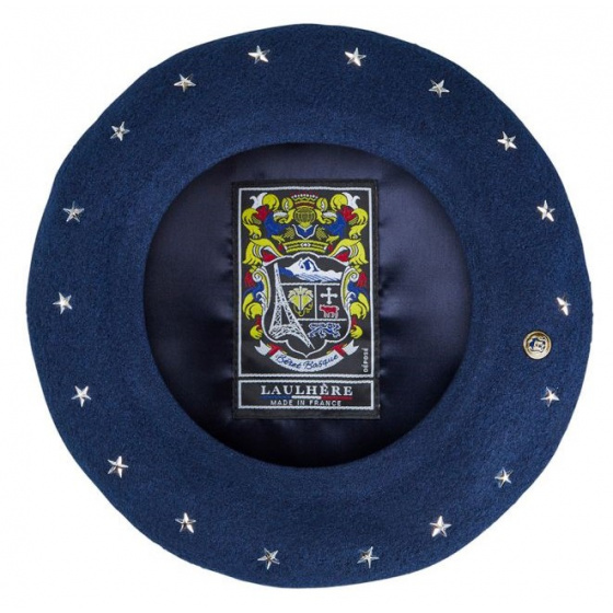 Navy Blue Stars Hachiman Beret - Laulhère