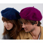 Sagan Patterned Wool Beret Violine - Laulhère - Made In France