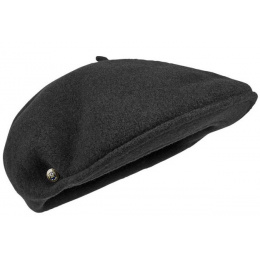 Wool Beret Cap Pau Black - Laulhère