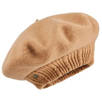 Parisienne Lys Camel Wool Beret - Laulhère