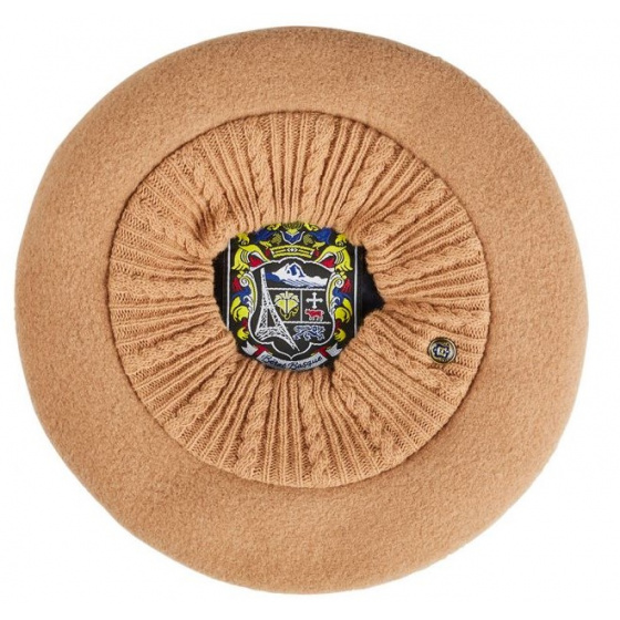 Parisienne Lys Wool Camel Beret - Laulhère