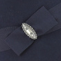 Cloche Hat Maithe Wool Felt Navy detail bow - Traclet