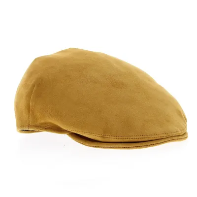 Casquette cuir plate Moutarde - Alfonso d'Este