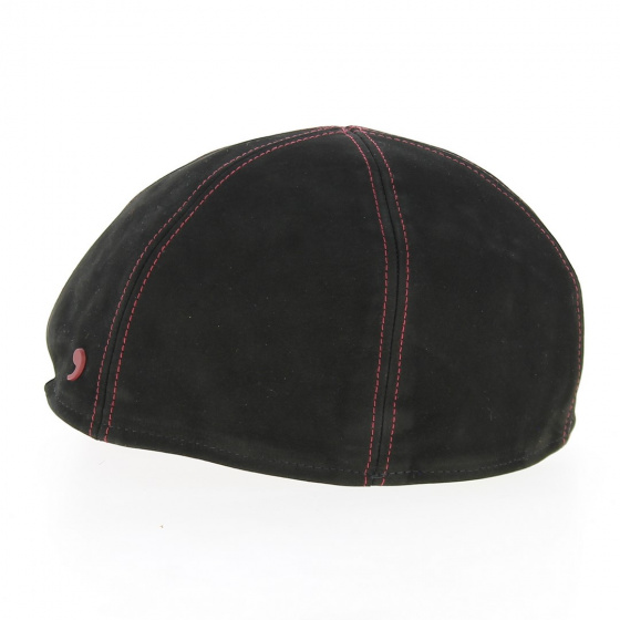 Casquette Bec de Canard Cuir noir arrière - Alfonso d'Este