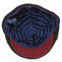 Duckbill Cap Black leather under burgundy peak - Alfonso d'Este