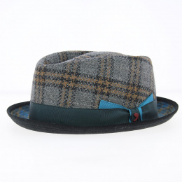 Grey and Blue Porkpie Hat - Alfonso d'este