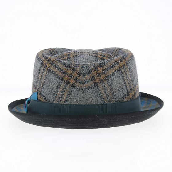 Grey and Blue Porkpie Hat - Alfonso d'este