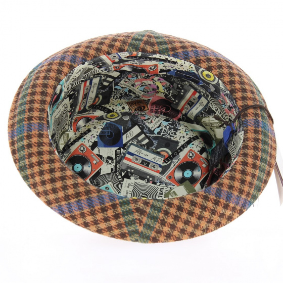 Pork Pie leather hat Taupe - Alfonso d'este