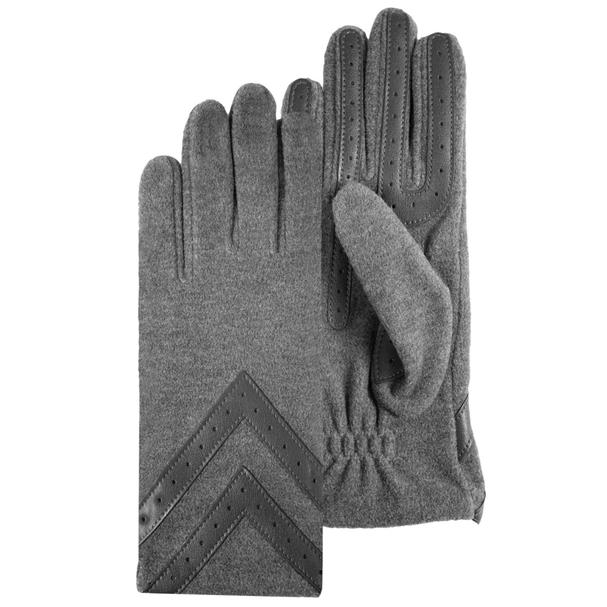 Gants Femme Tactiles Polaire Recyclée Gris - Isotoner Reference