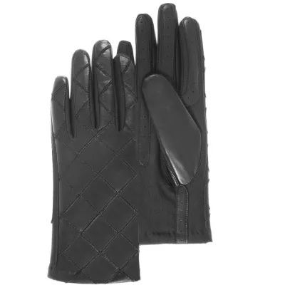 Gants femme Cuir Surpiques Noir - Isotoner réf 16991 chapellerie traclet