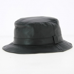 Black leather bob hat - Traclet
