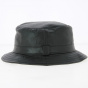Black Leather Palermo Bucket Hat - Traclet