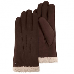Women's Leather & Fur Gloves Brown - Isotoner