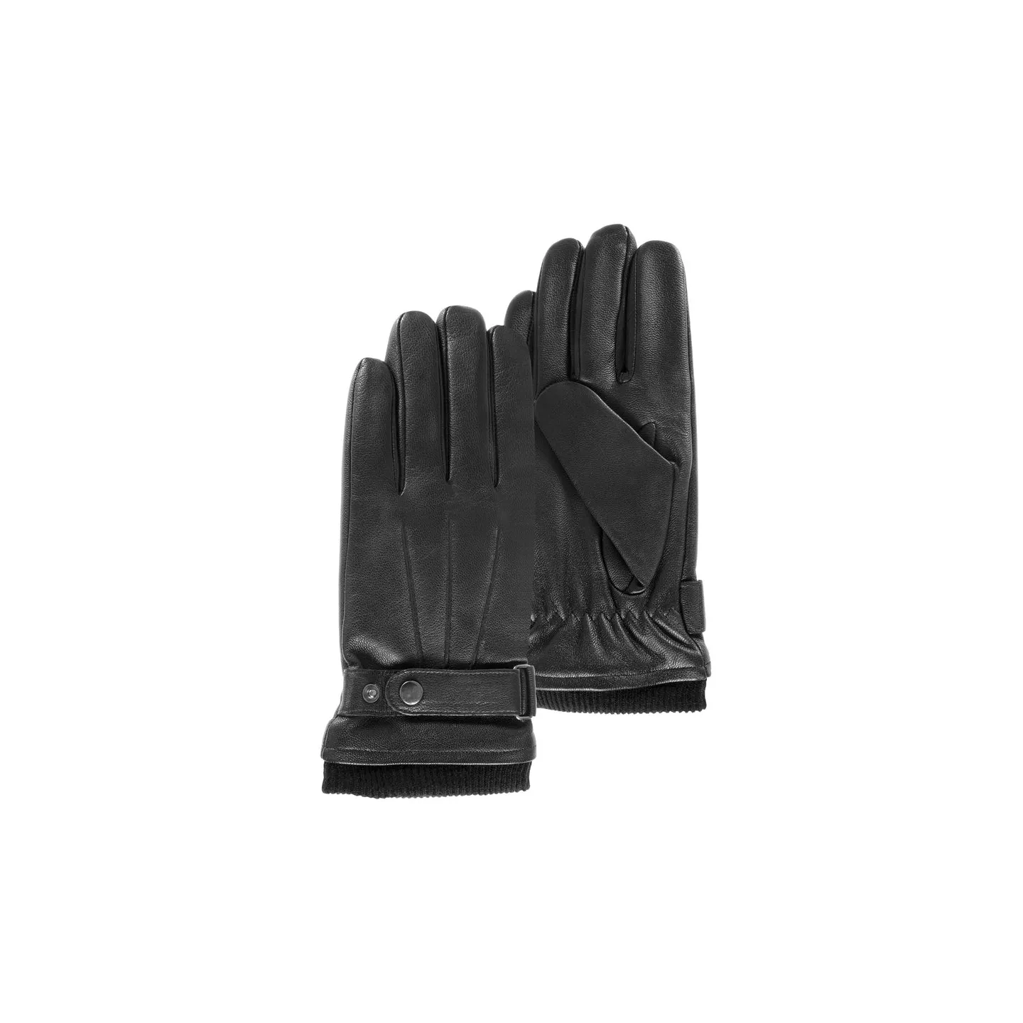 Gants Homme Cuir Tactiles Doublés Polaire - Isotoner