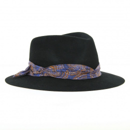 Fedora Wendie Black Felt Hat - Crambes