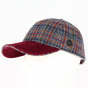 Plivory Baseball Cap Blue and Bordeaux Wool - Crambes