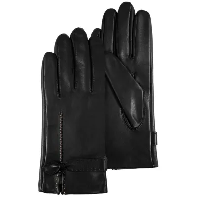 Gants Femme Cuir Doublée Soie Noir - Isotoner