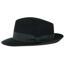 Chapeau Fedora Gabin Feutre Poil Rasé Noir - Crambes