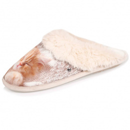 Women's Mule Slippers Cat Print - Isotoner