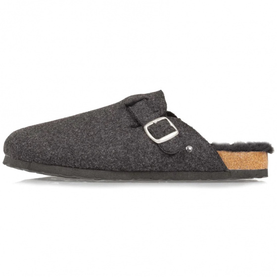 Chaussons Mules Homme Gris Chiné - Isotoner