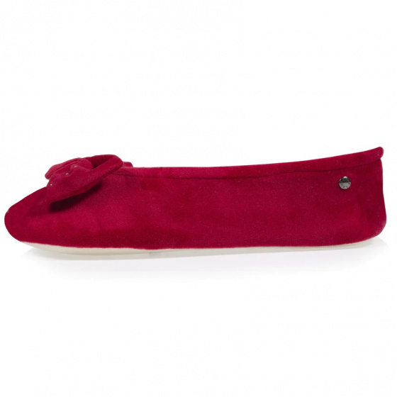 Chaussons Ballerines Femme Nœud Strass Bordeaux - Isotoner Chaussons Ballerines Femme Nœud Strass Bordeaux - Isotoner