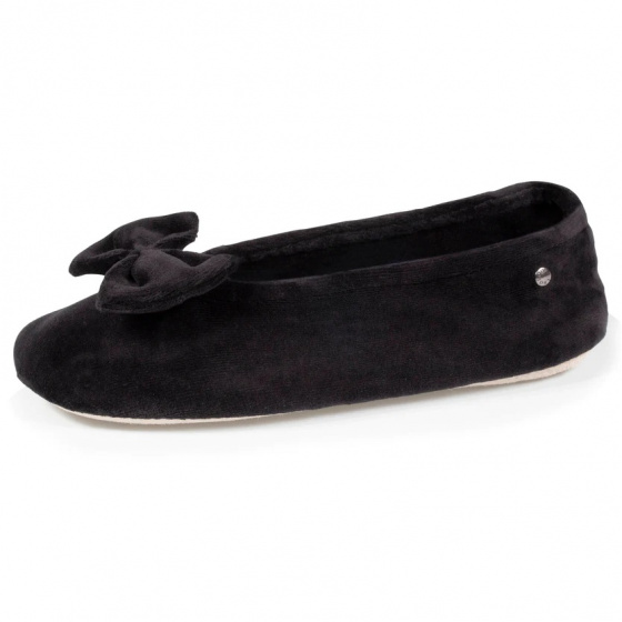 Women's Ballet Slippers with Black Bow - Isotoner
