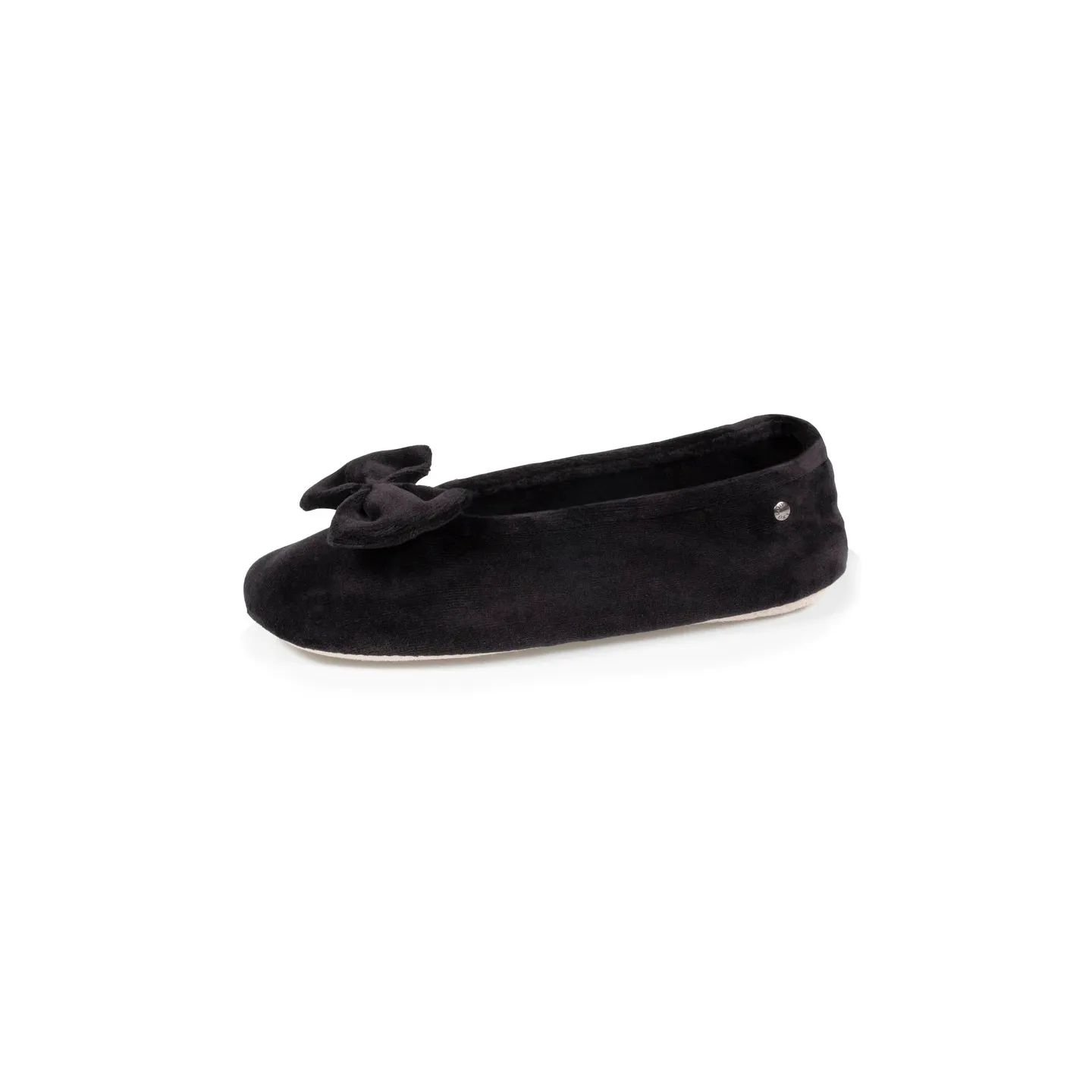 Chaussons Ballerines Femme Nœud Noir  - Isotoner  - Boutique Traclet Reference : 17020| Chapellerie Traclet